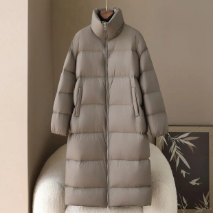 少量服饰海宁90%鸭绒羽绒服2025秋冬季 防寒外套 新款 女士过膝长款