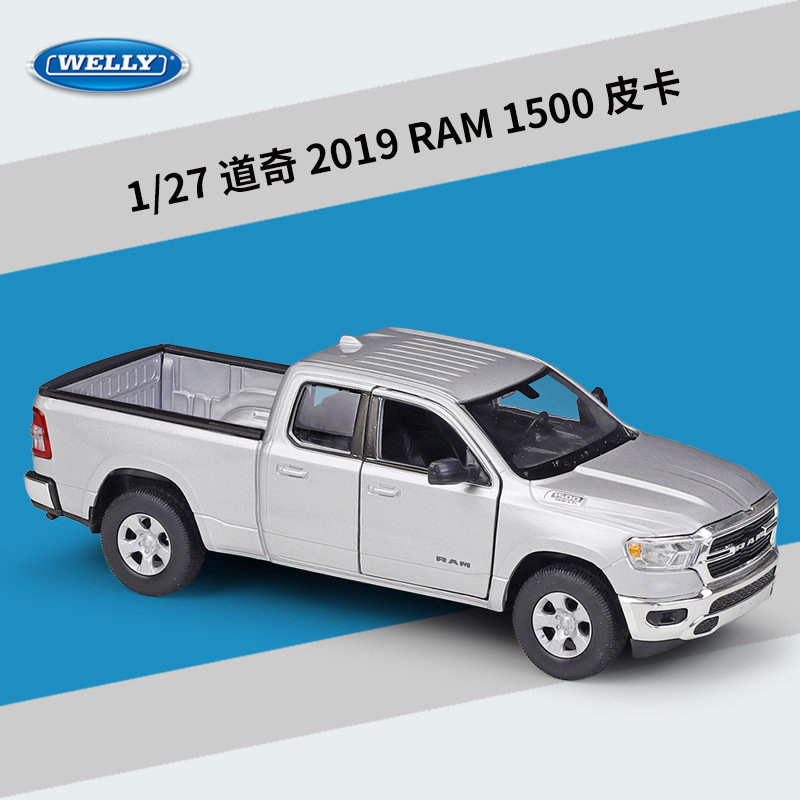 1/27道奇2019ram1500皮卡车模型小货车三开门仿真合金