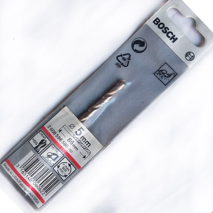 含钴BOSCH原装钻头5mm高速钢直柄麻花钻580-760金属钻掌柜推荐