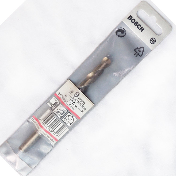 BOSCH原装钻头9mm 含钴 直柄麻花钻 620-760 可钻金属 不锈钢等