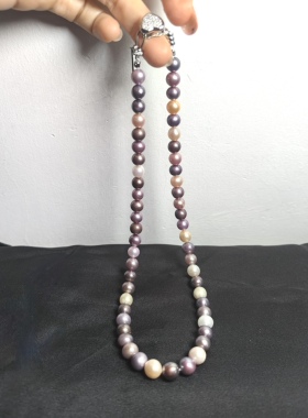 时尚高级轻奢 天然淡水珍珠多宝珍珠项链精致7+mm锁骨链天然微瑕