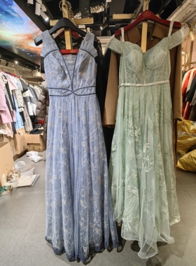 Dili迪骊专柜正品 春秋网纱重工长晚礼服连衣裙 不退货