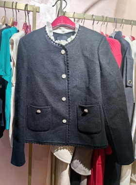 Dili迪骊正品春秋 25新款黑色小香风短款大衣外套 不退不换