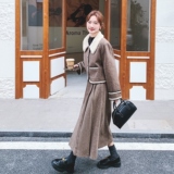 学院风复古夹棉外套半身裙套装女2025冬季时髦感小香风淡人两件套，女装套装/套裙，2C069