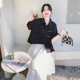 新中式风衬衫套装裙女2025夏季新款高级感复古上衣半身裙两件套，女装套装/套裙，2C069