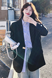 黑色烫钻西装外套女2025年春季新款韩系设计感时髦洋气小个子西服，女装西装，2C069