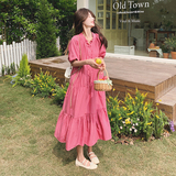 2026夏小众设计感盘扣泡泡袖衬衫连衣裙88722-P125K188，女装连衣裙，2C069