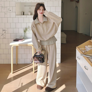 【大货】休闲复古风条纹拼接加厚卫衣套装 6079-P185 K298图片