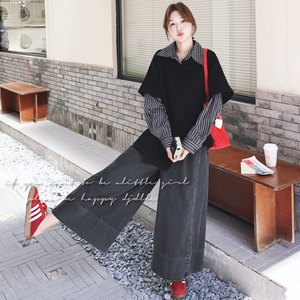 【大货】宽松显瘦假两件卫衣+牛仔阔腿裤套装 F632-P185 K258图片