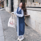 【数据好】2025春条纹衬衫裙+牛仔叠穿套装99300-P165K228，女装套装/套裙，2C069
