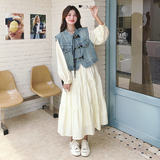 【】新中式盘扣牛仔马甲+连衣裙套装99096-P175K248，女装套装/套裙，2C069