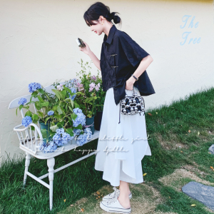 新中式风衬衫套装裙女2025夏季新款高级感复古上衣半身裙两件套图片