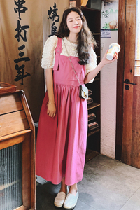 档口 2026夏季设计感树莓粉宽松显瘦背带裙 88616-P145 K198图片