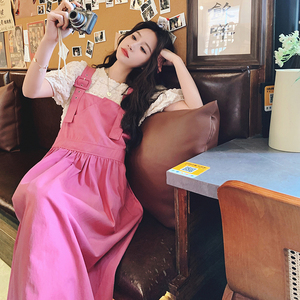 2026夏季设计感树莓粉宽松显瘦背带裙 88616-P145 K198图片
