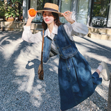 【数据好】复古牛仔马甲+半身裙套装两件套88035-P145K198，女装套装/套裙，2C069