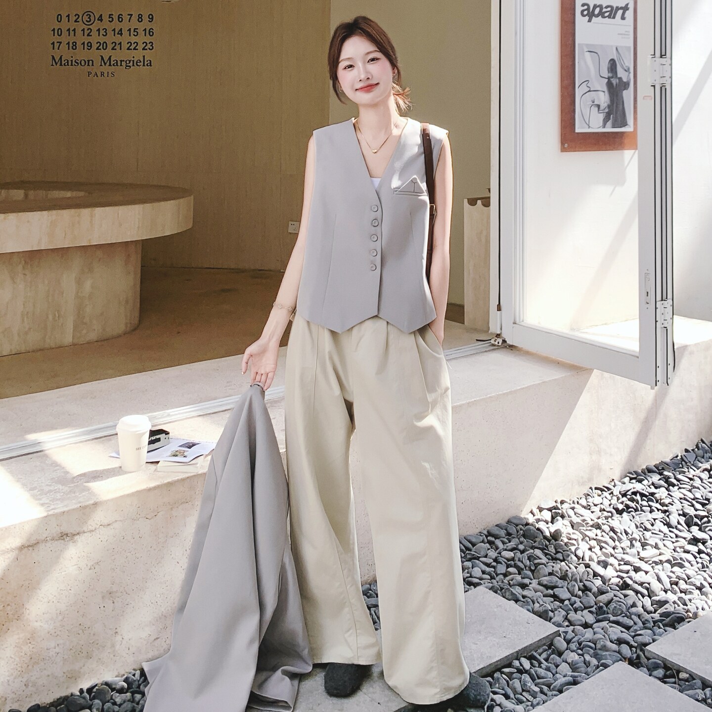 韩系通勤风西装套装女2025早秋新款时尚设计感气质马甲西服两件套,女装套装/套裙,2C069