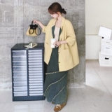 牛仔拼接西装外套半身裙两件套女2025春秋新款韩版显瘦半身裙套装，女装套装/套裙，2C069