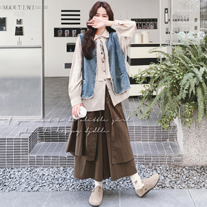 【大货】 衬衫+不规则半身裙+牛仔马甲 3件套 F613-P195 K268图片