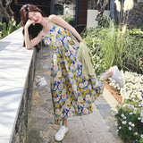 【】法式多巴胺花朵吊带裙+绿色开衫套装7705-P155K218，女装套装/套裙，2C069