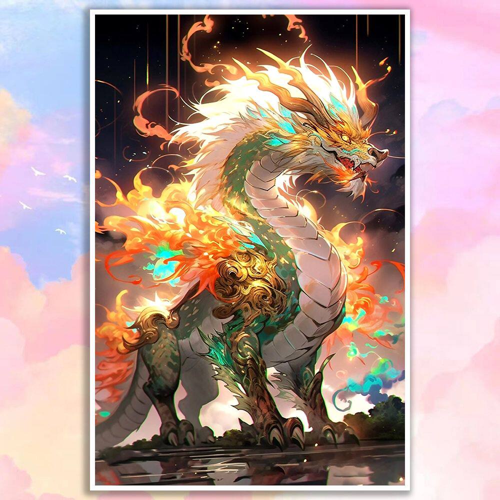 益智玩具国潮中国风0手工拼图片山海经神兽带礼物解压成人0相框10