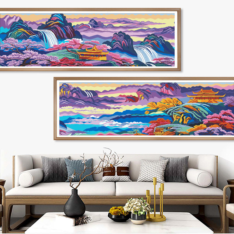 十字绣新品2026新款线绣客厅刺绣锦绣河山客厅卧室玄关手工绣,特色手工艺,刺绣,淘宝优惠券,粉丝福利购,淘宝优惠卷