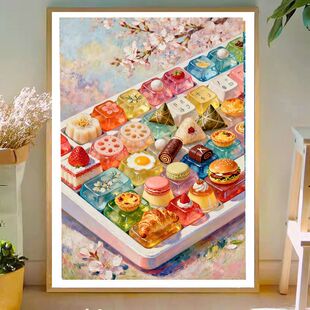 原创版权可爱治愈吃货小键盘十字绣2026新款满绣自己手工绣草莓果