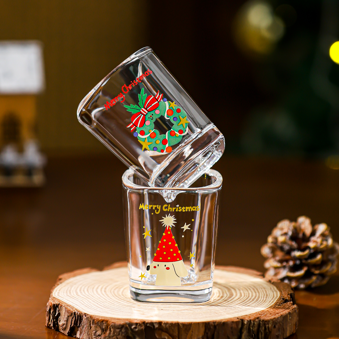 川岛屋圣诞白酒杯迷你热红酒杯子