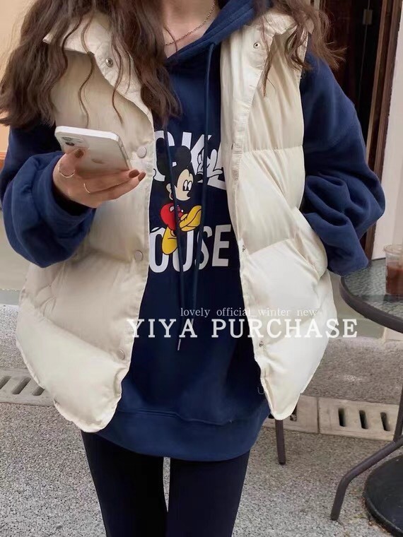 白鸭绒宽松面包薄款羽绒服