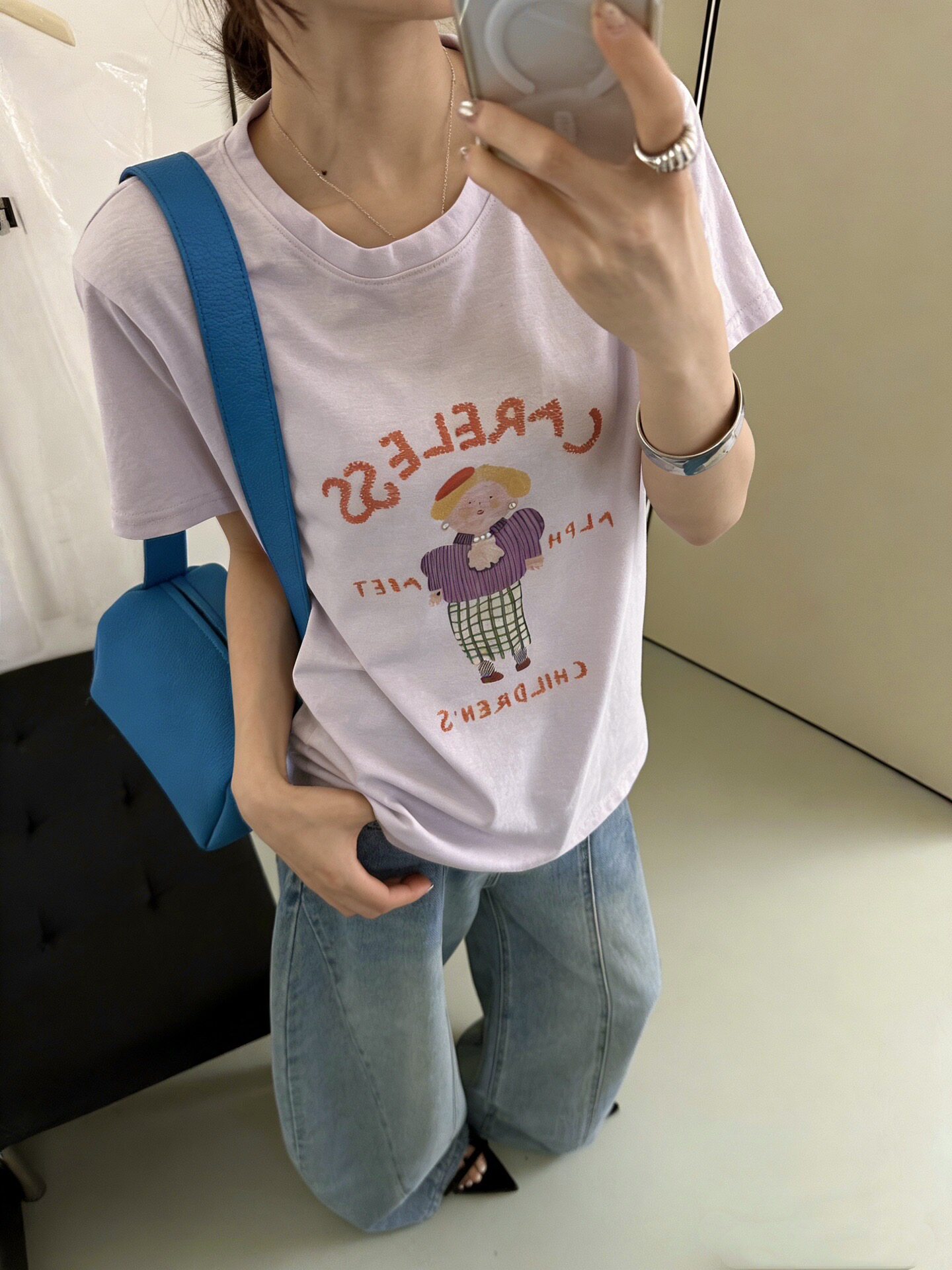 21201韩国纸袋包装T恤2026夏韩系ins风简约时尚休闲百搭T恤女短袖