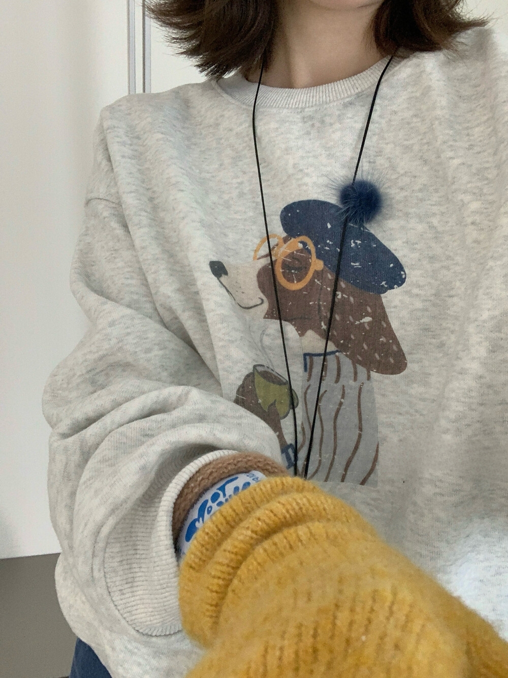 韩国Pret家立体毛球小狗卫衣