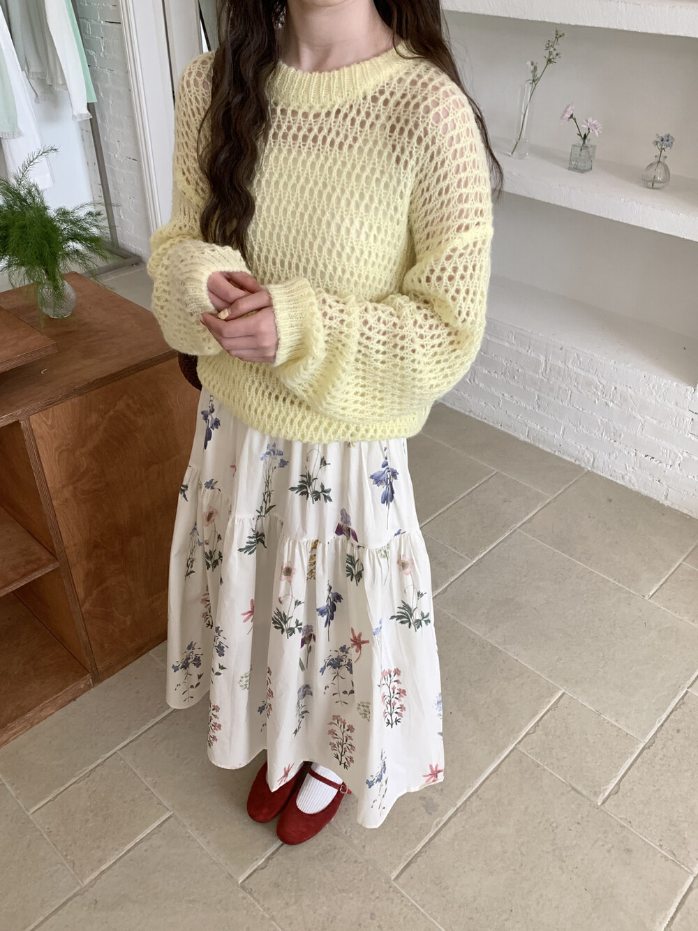 秋上新！ 30绵羊毛）Hep家韩国东大门镂空宽松针织衫圆领毛衣c61