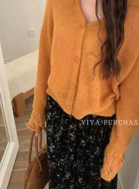 100羊毛）Sep家韩国 秋上新!  时尚复古风舒适百搭针织开衫F8