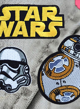 STAR WARS 星球大战 黑武士白色风暴兵 高端DIY个性衣贴刺绣布贴