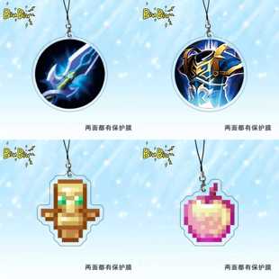 创意手机绳王者游戏周边名刀情侣包我的世界图腾附魔金苹果挂饰