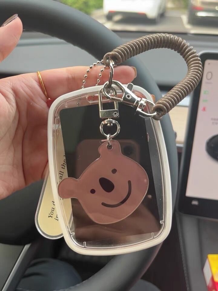 韩国ins钥匙扣小熊背包挂饰少女心耳机保护套可爱链弹簧防丢情侣