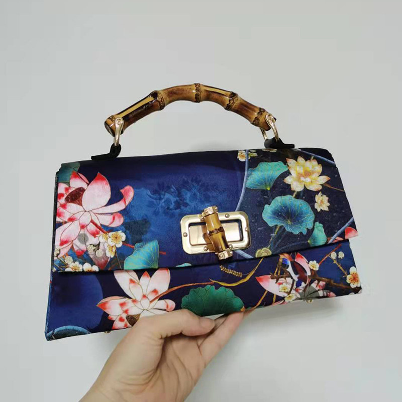 2947竹提手爱心插锁波士顿手工diy材料布艺拼布手作包包口金包