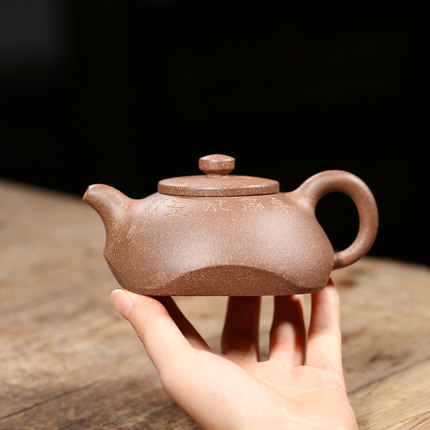 宜兴紫砂壶家用泡茶壶名家茶壶纯全手工壶王德明原矿鱼籽泥扁圆壶