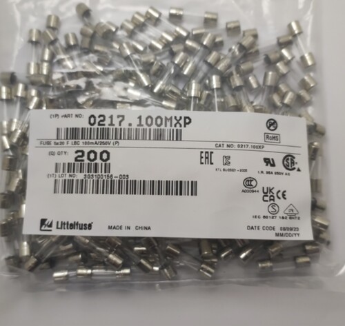 美国力特5*20玻璃保险丝LF.F100mAL250VP 快熔断0217.100MXP
