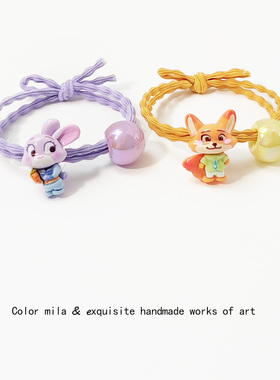 儿童扎头发绳可爱疯狂动物城皮筋发圈少女扎马尾头绳发饰2026新款