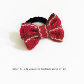 新年红色蝴蝶结发圈高弹力耐用丸子头扎发皮筋高级感马尾头绳发饰