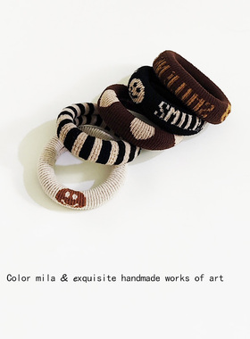 5条装 文艺复古毛巾发圈加粗高马尾头绳扎头发高弹力皮筋基础发饰