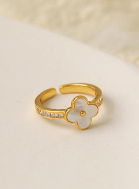 铜新款韩版幸运四叶戒指/指环