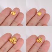 爱心心形钛钢吊坠真空电镀18K金时尚 百搭珠宝配件可做项链手链