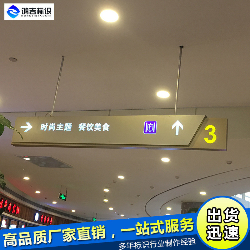商场医院超市停车场吊牌镂空发光双面灯箱小区地铁站导向指示定做