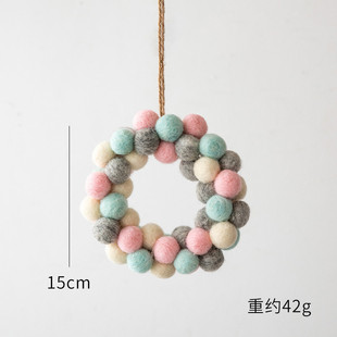 圣诞装饰品羊毛毡迷你圣诞树桌面摆件串羊毛球diy圣诞花环装饰品