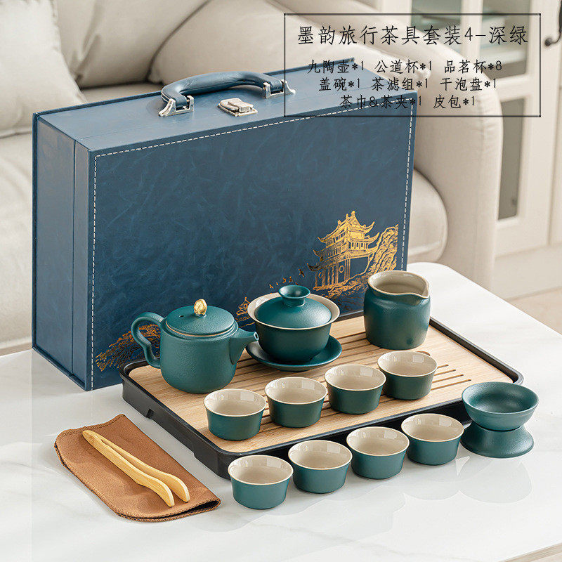 黑陶盖碗家用办公室茶壶茶杯简约功夫茶具套装茶叶罐茶盘整套批发