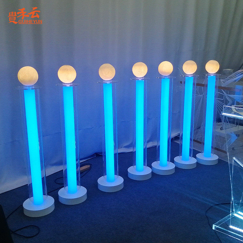 贵禾亚克力启动道具庆典开幕仪式发光立柱能量柱七彩灯光手印立柱
