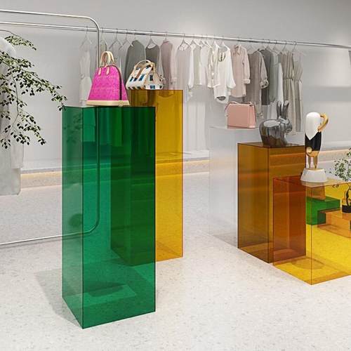 亚克力透明展示盒展示柜服装店落地橱窗陈列鞋包亚克力展示架
