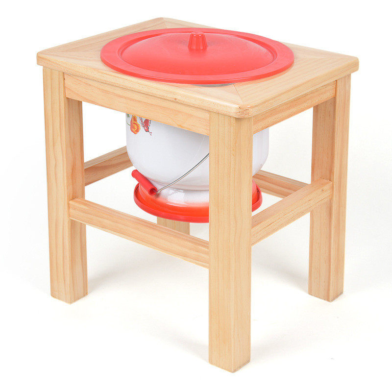 1s2j批发痰盂家用卧室带盖老人搪瓷高脚尿盆坐便器架子老年人尿桶