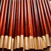 紫檀木武术棍紫檀木棍子两头铜形体棍子太极棍瑜伽健身棍金箍棒